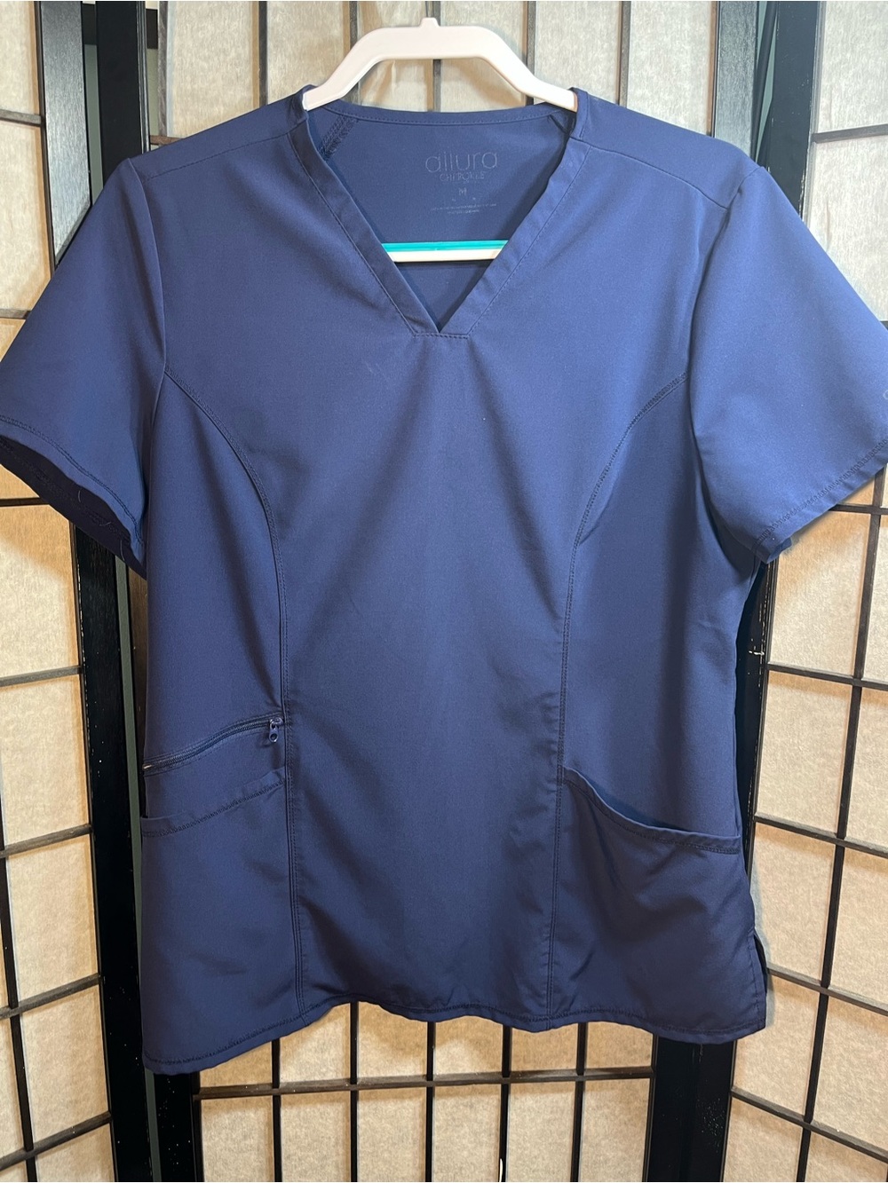 Cherokee Allura Blue Women's V-Neck Scrub Top Medium